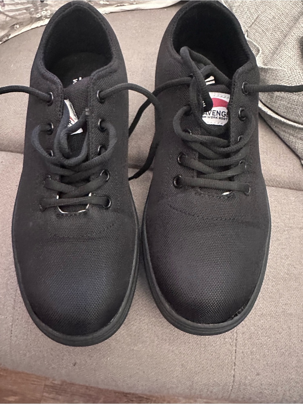 Avenger Black Low-Top Canvas Lace-Up Sneakers Work Boot/Shoe